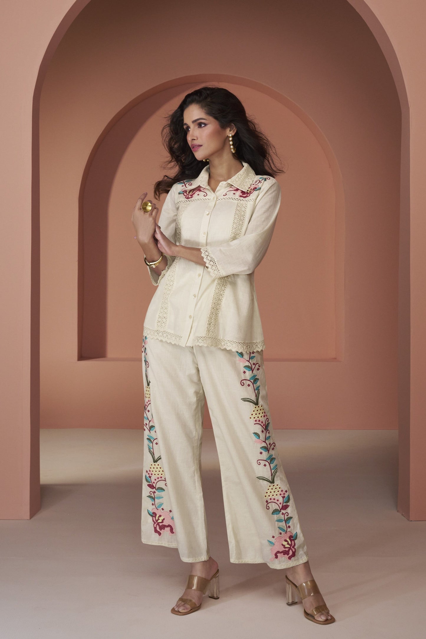 Divyanshi White Cord Set