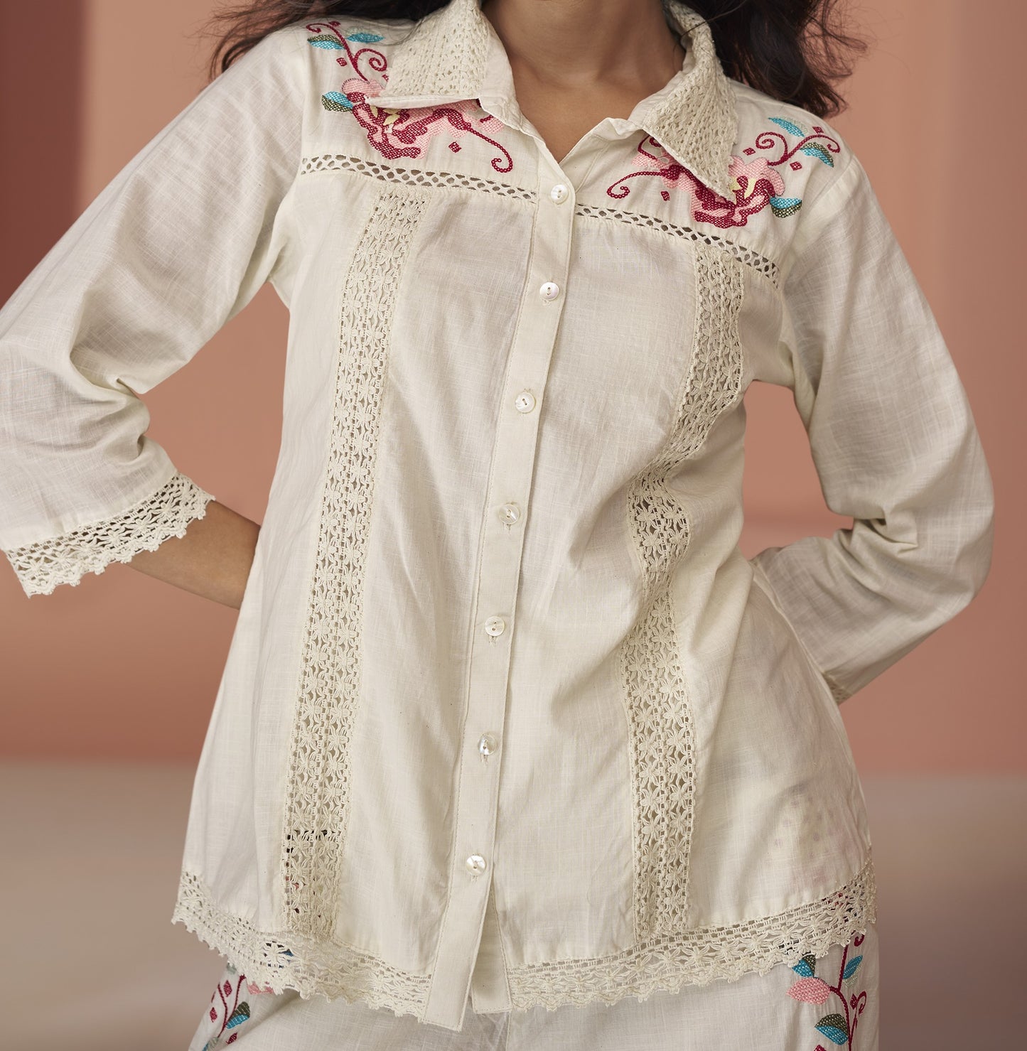 Divyanshi White Cord Set