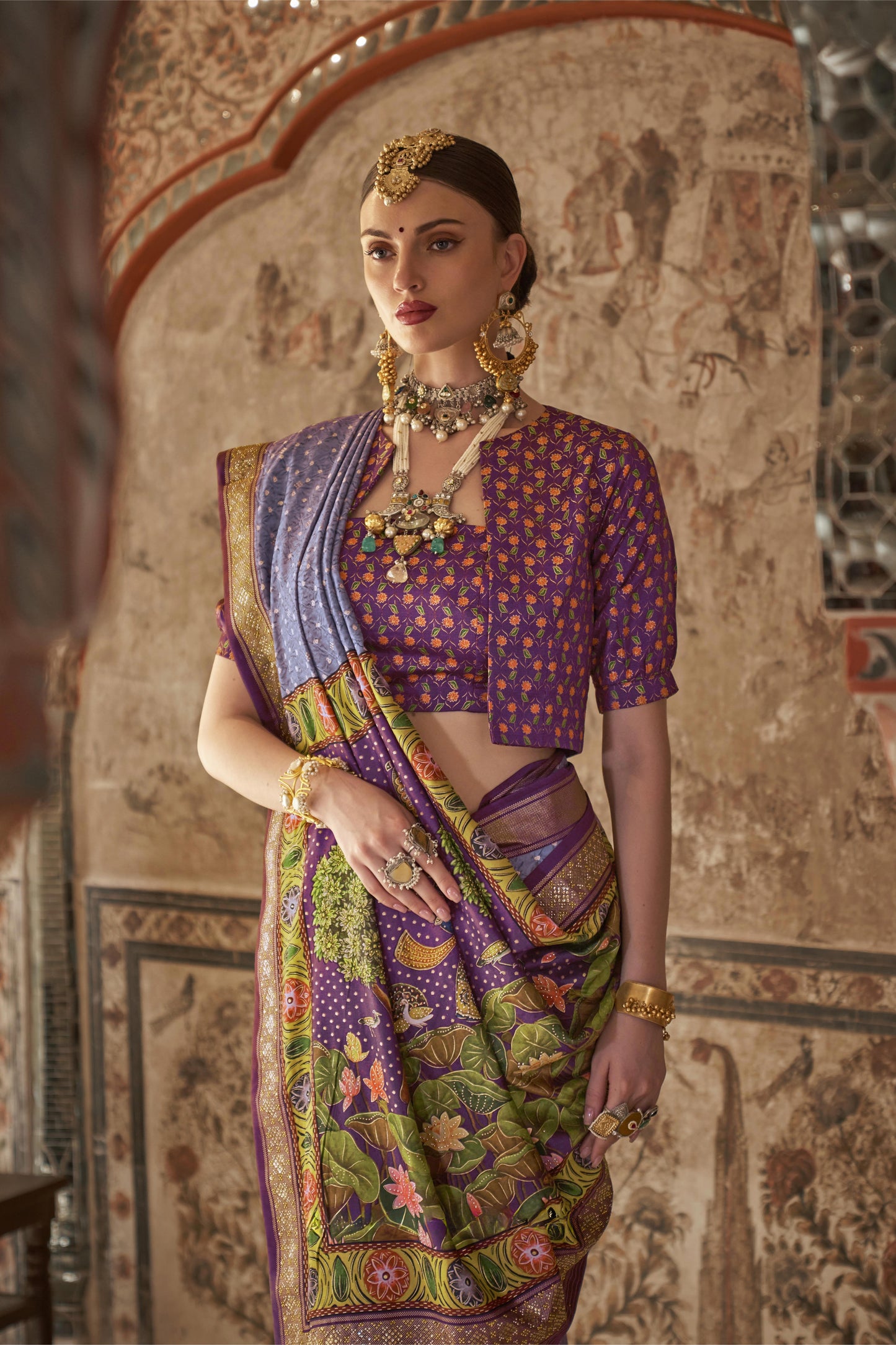 Devika Purple Silk Saree