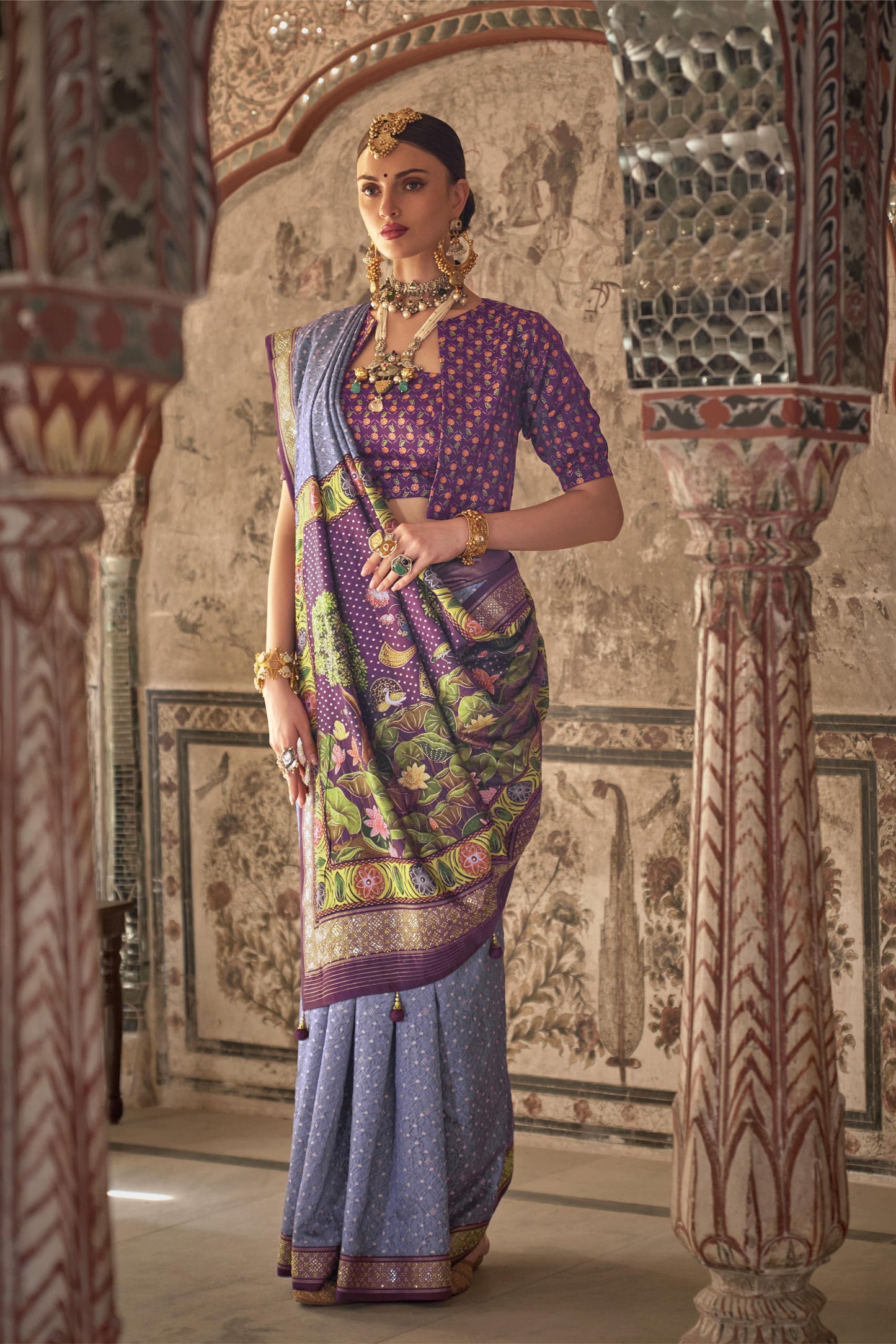 Devika Purple Silk Saree