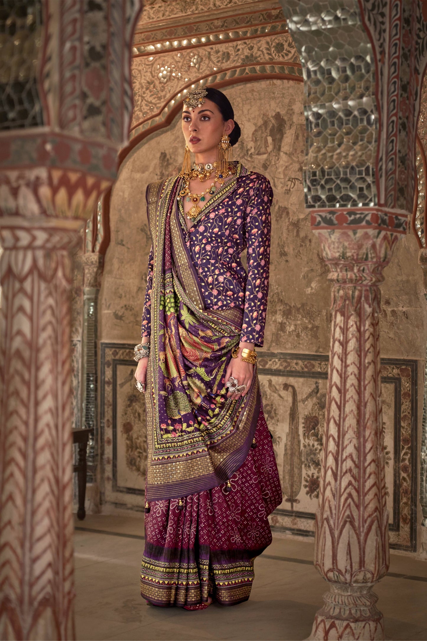 Devika Maroon Silk Saree