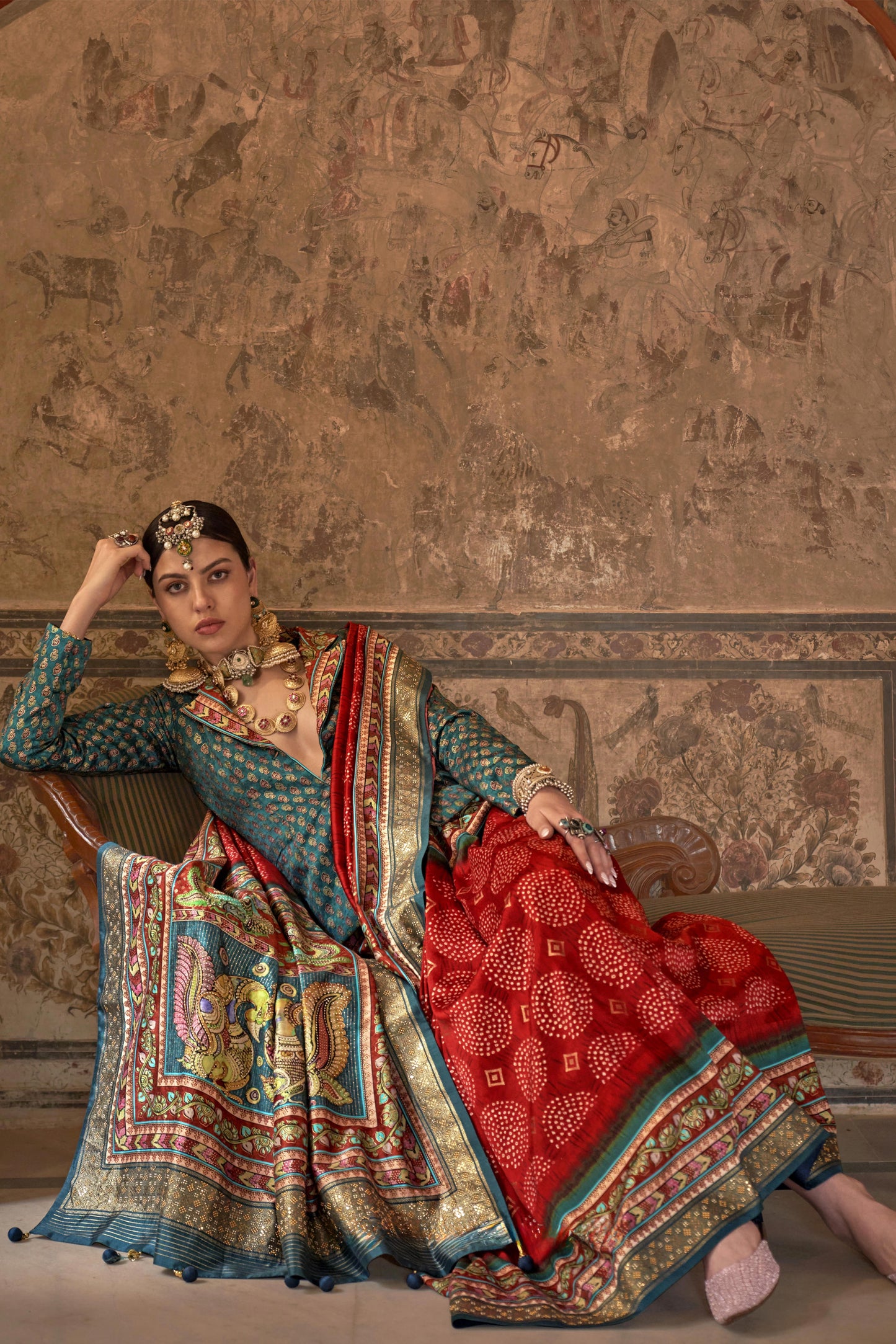 Devika Red Silk Saree