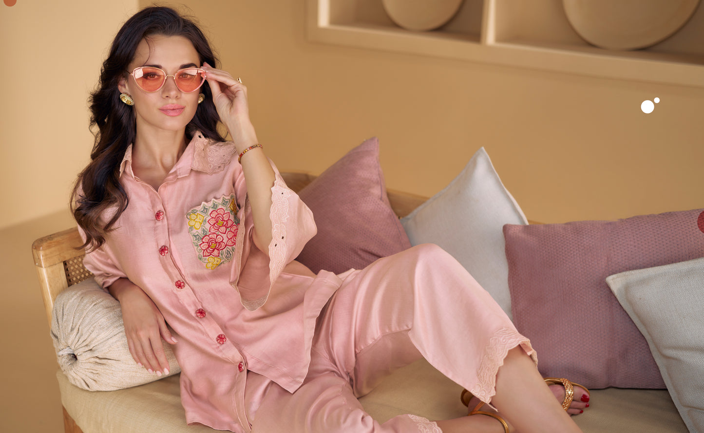 Sneha Pink Cord Set