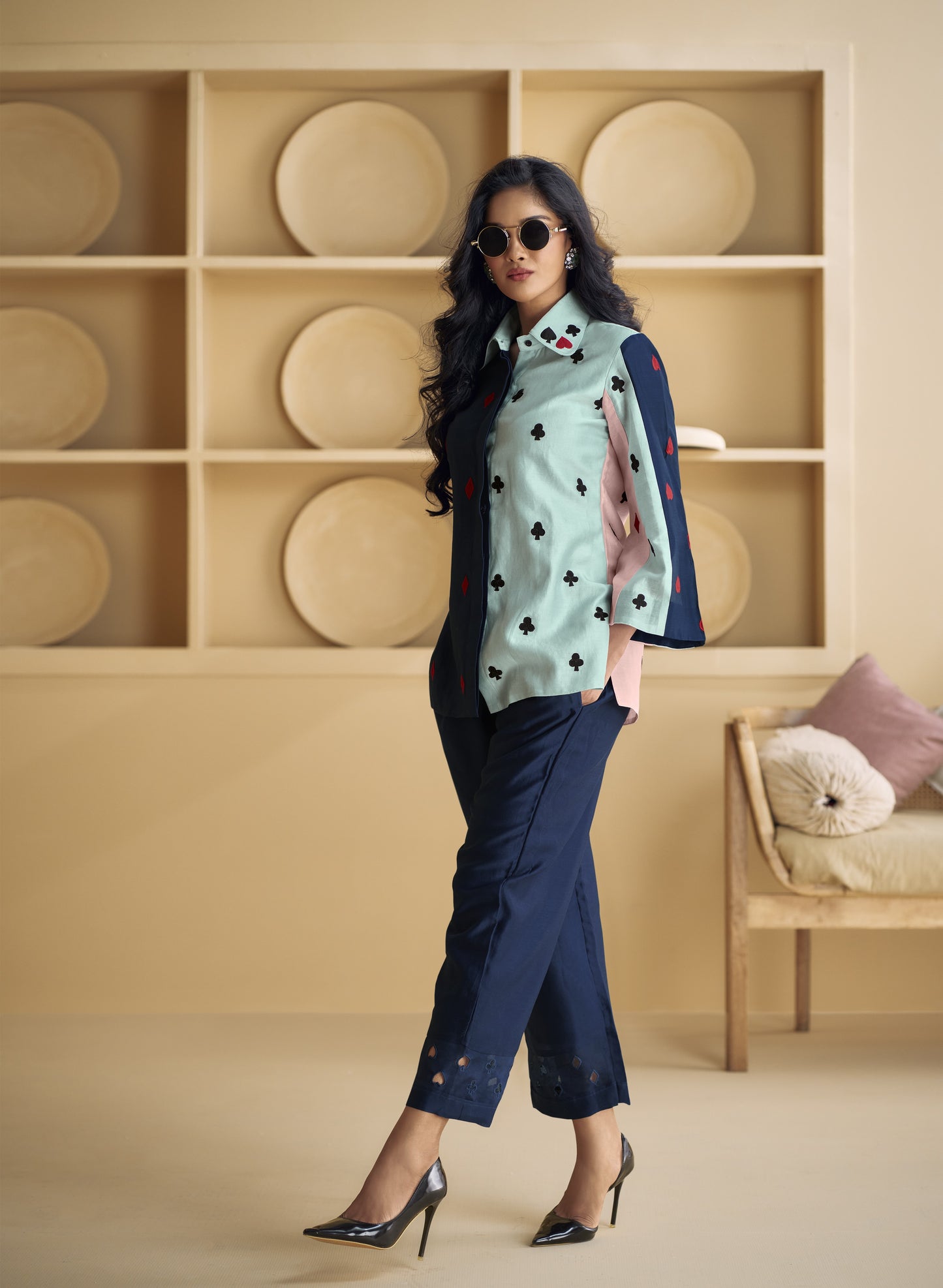 Sneha Blue & Teal Cord Set