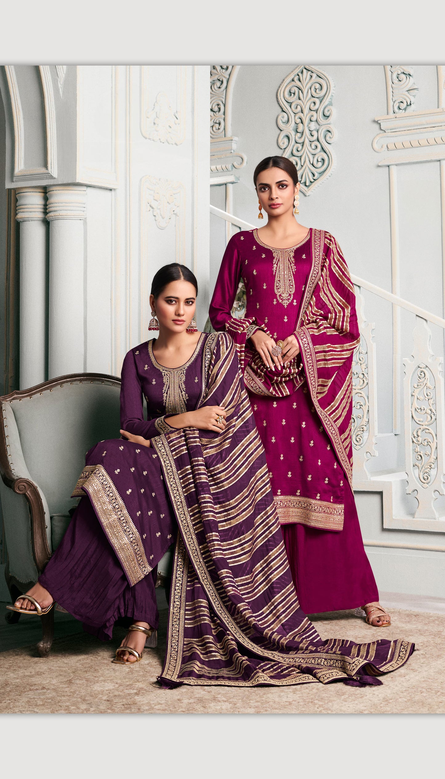 Varnika Pink Georgette Dress Material