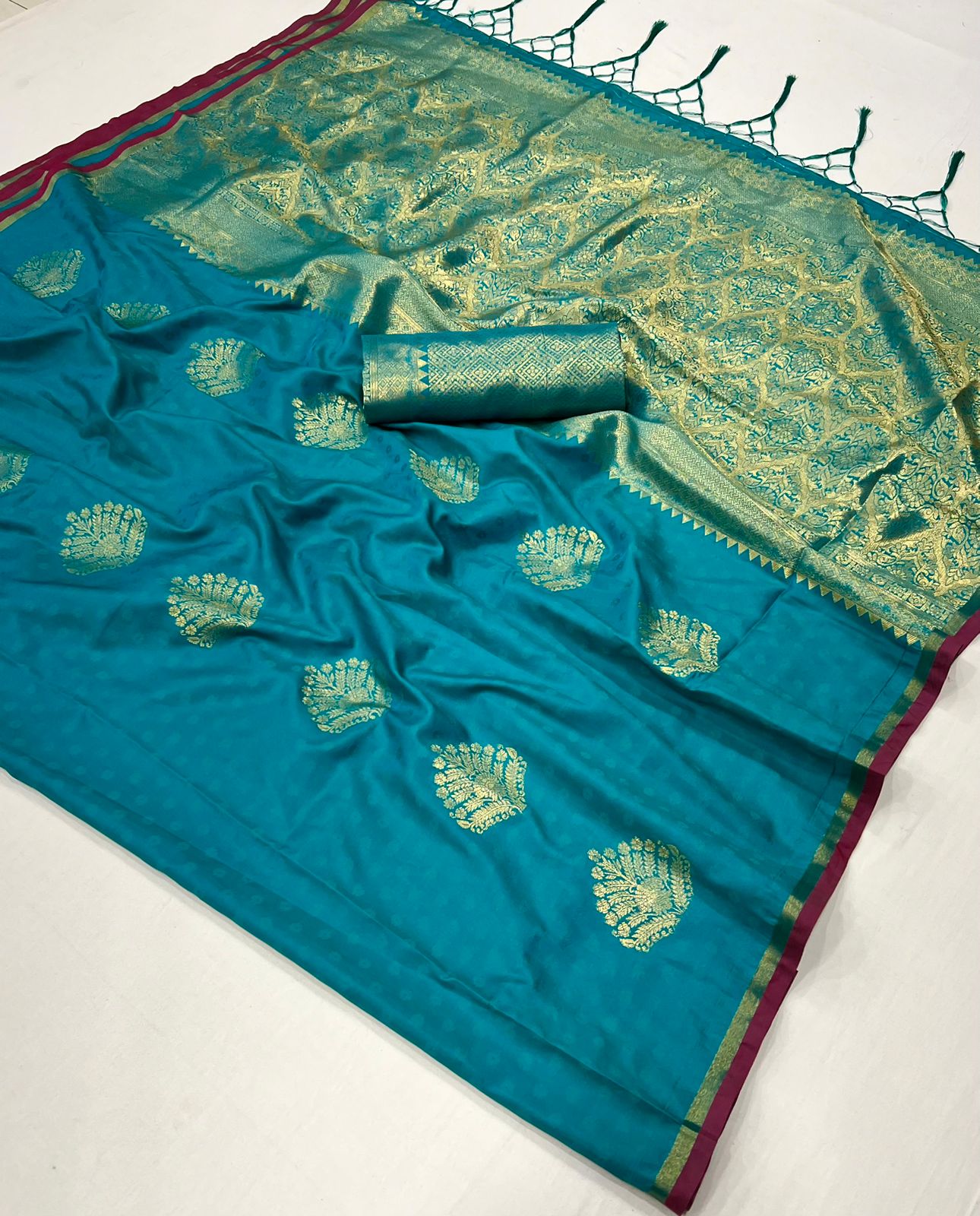 Ishani Light Blue Silk Saree