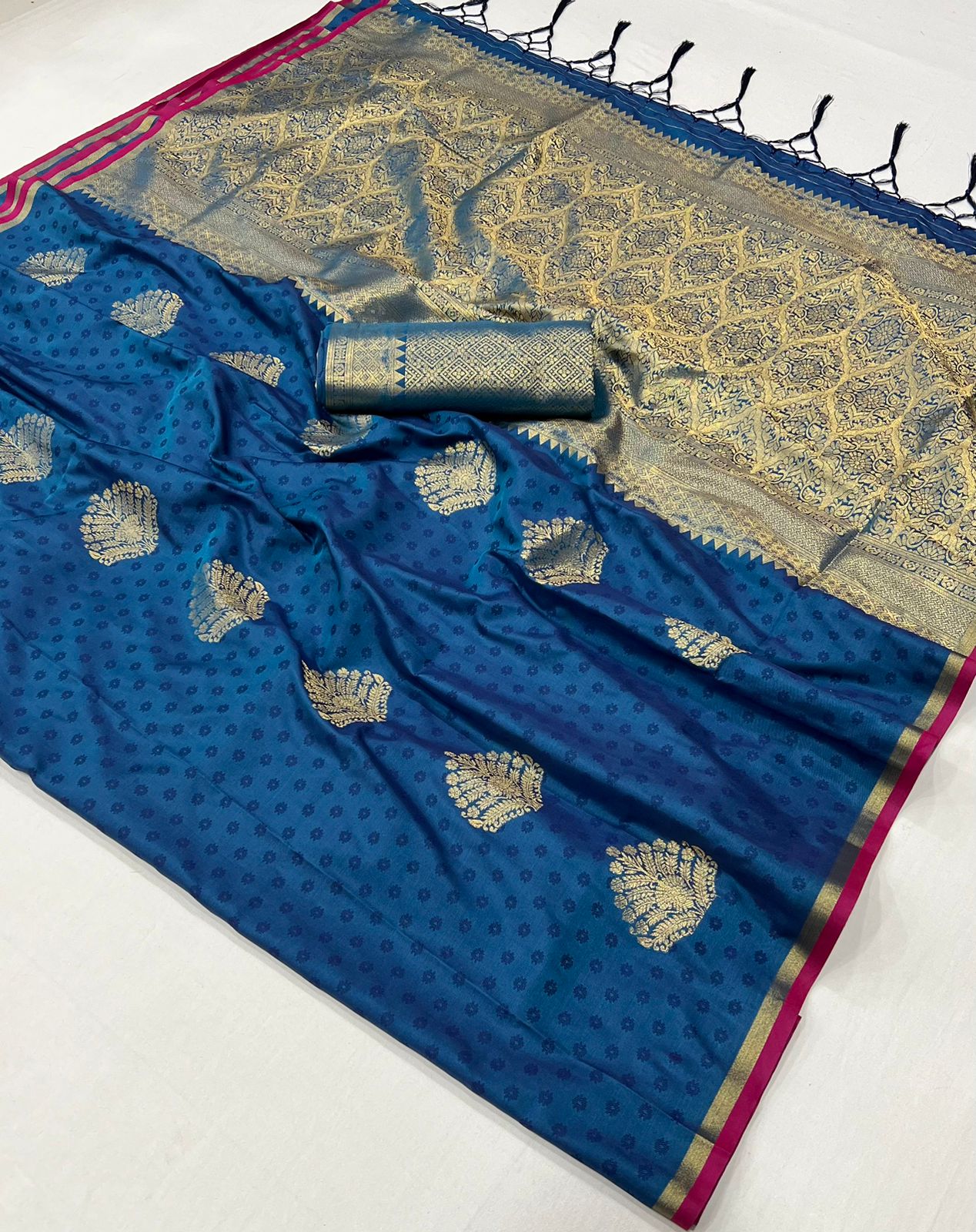Ishani Dark Blue Silk Saree