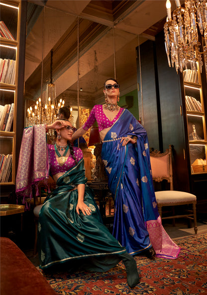 Revati Blue Silk Saree