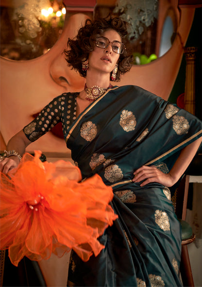 Aarohi Pure Satin Silk Saree - 6 Colours