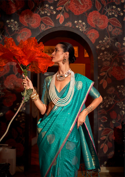 Ishani Green Silk Saree
