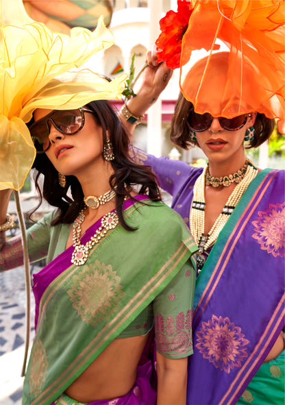 Tarini Two Tone Silk Saree - 6 Colours