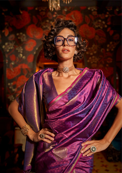 Ishani Purple Silk Saree
