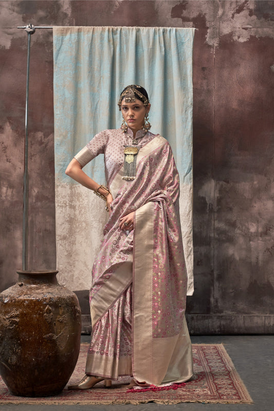 Niharika Purple Satin Silk Saree - Style 2