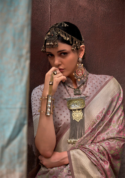 Niharika Purple Satin Silk Saree - Style 2