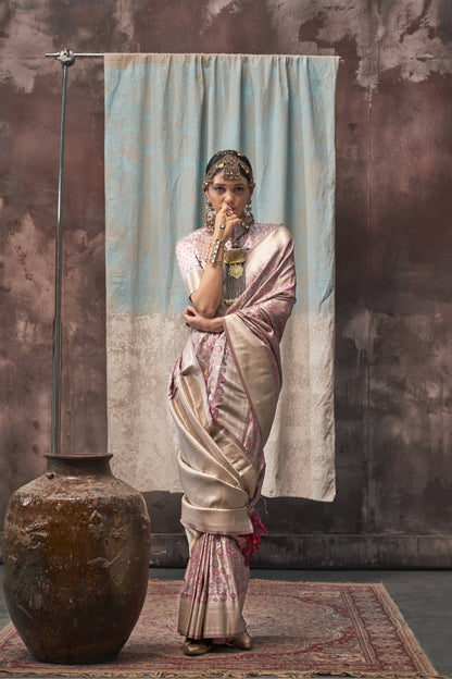 Niharika Purple Satin Silk Saree - Style 2
