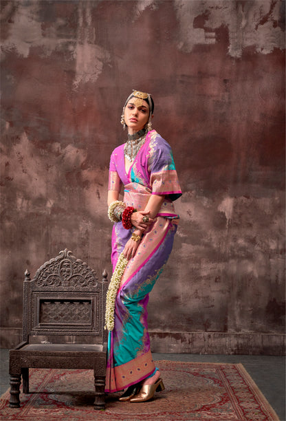 Sharini Multi Colour Silk Saree