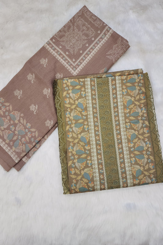 Green Pure Cotton Printed Suit