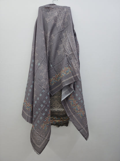 Grey Pure Cotton Printed Suit