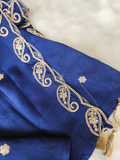 Blue Pure Crepe Suit