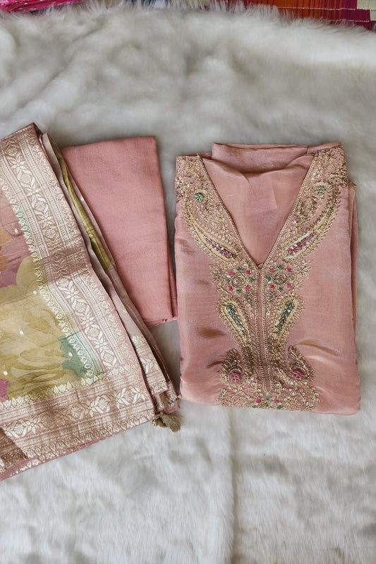 Peach Shimmer Tissue Suit