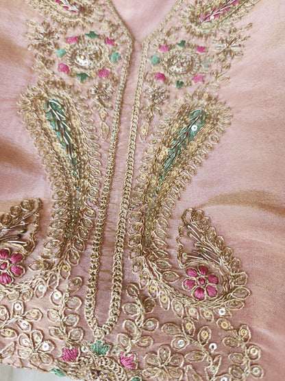 Peach Shimmer Tissue Suit