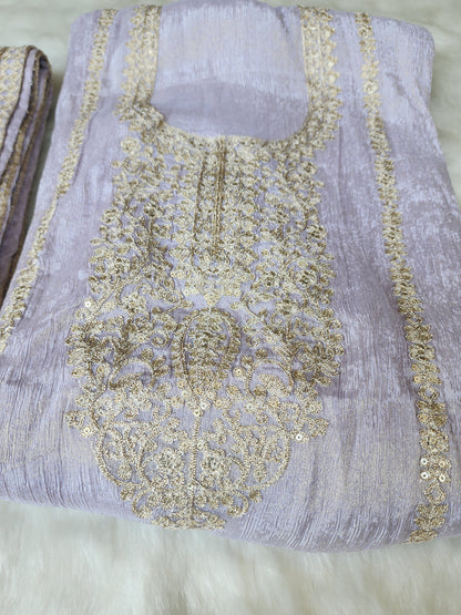 Purple Crush Tissue Suit Fully Embroidered