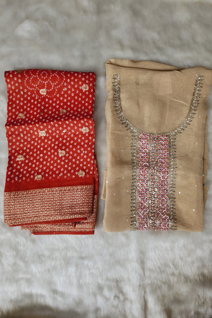 Beige Shimmer Tissue Suit