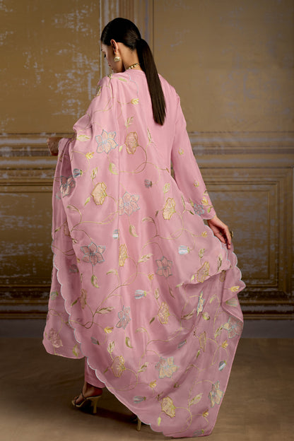 Rashmi Pure Bamber Silk Pink Dress Material