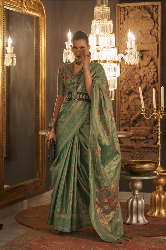 Ruhika Green Silk Saree