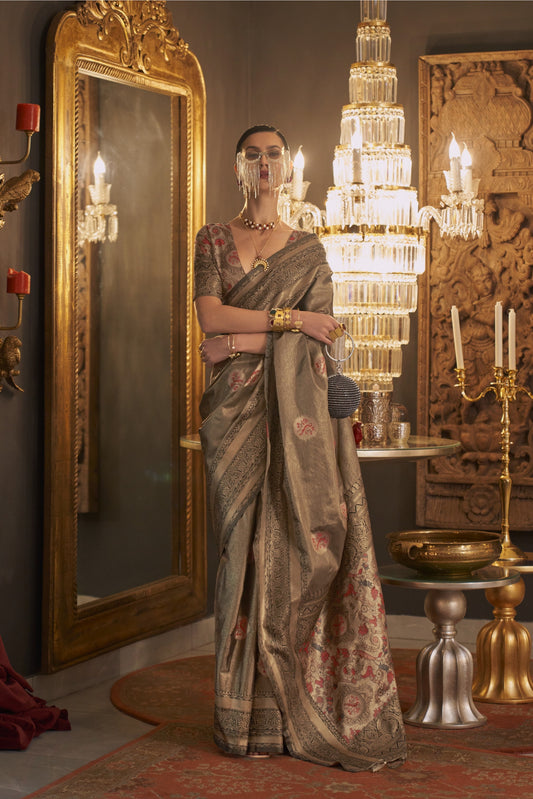 Ruhika Brown Silk Saree