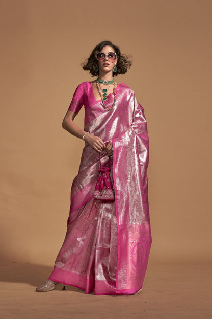 Vanya Pink Kanjivaram Silk Saree