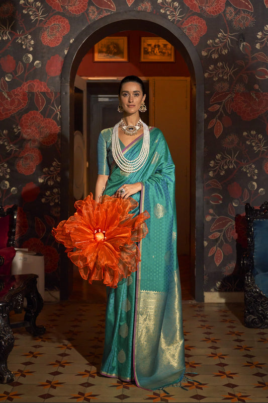 Ishani Green Silk Saree