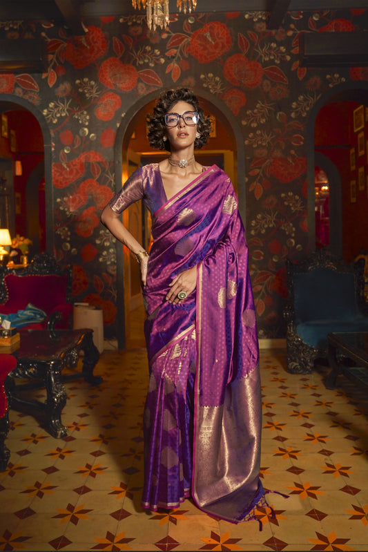 Ishani Purple Silk Saree