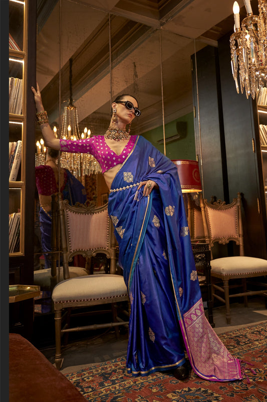 Revati Blue Silk Saree