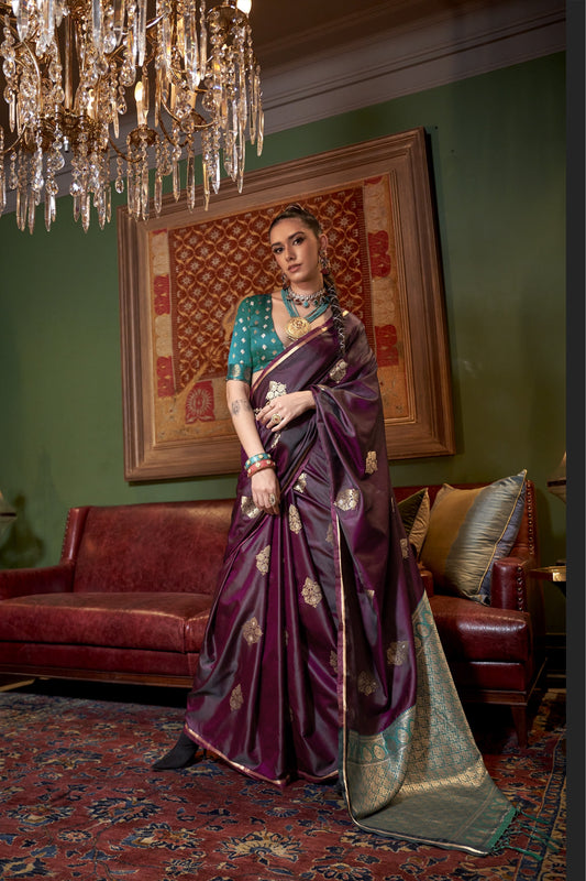 Revati Maroon Silk Saree