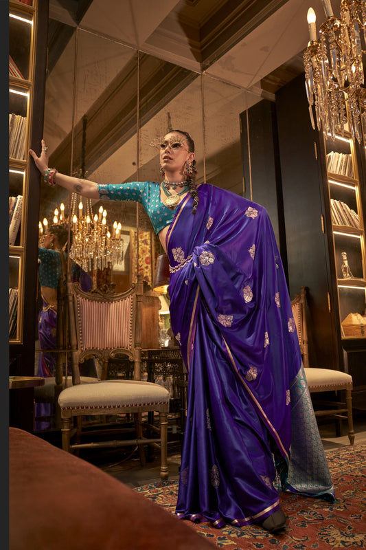 Revati Purple Silk Saree