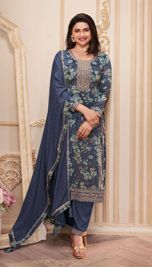 Keya Digital Printed Chinon Dress Material - 6 Colours