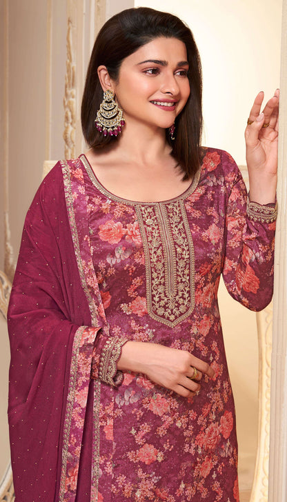 Keya Digital Printed Chinon Dress Material - 6 Colours