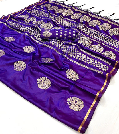 Aarohi Pure Satin Silk Saree - 6 Colours