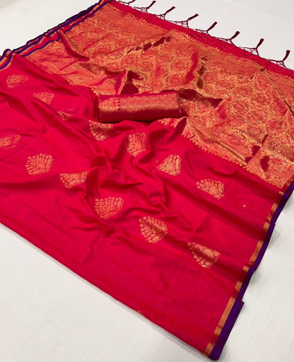 Ishani Pink Silk Saree