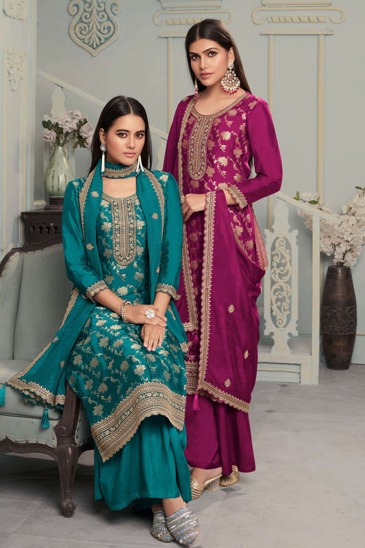 Shristi Embroidered Silk Dress Material