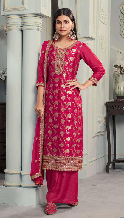Shristi Embroidered Silk Dress Material