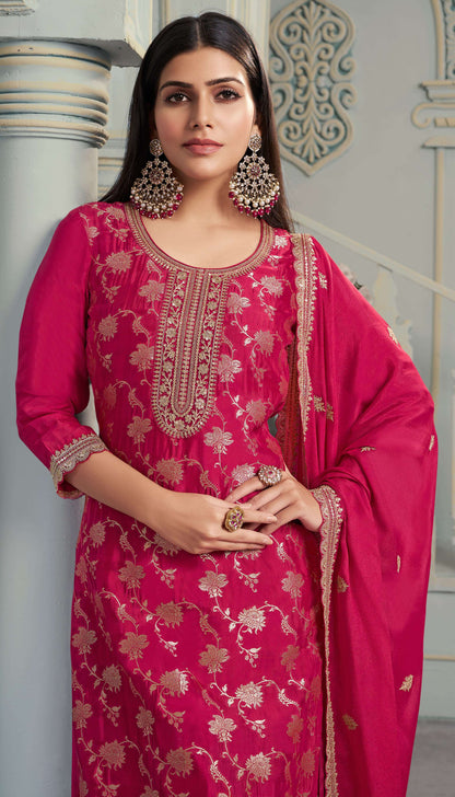 Shristi Embroidered Silk Dress Material