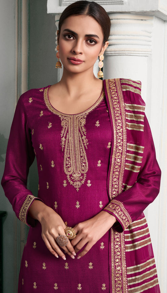 Varnika Pink Georgette Dress Material