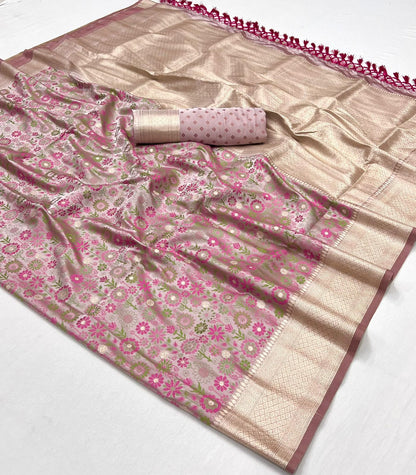 Niharika Purple Satin Silk Saree - Style 2