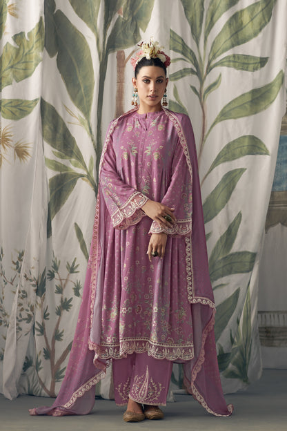 Aaradhya Pink Muslin Digital Print Dress Material