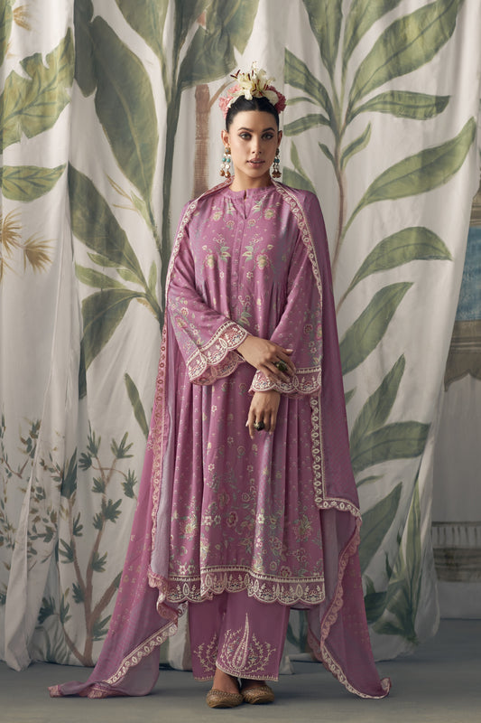 Aaradhya Pink Muslin Digital Print Dress Material