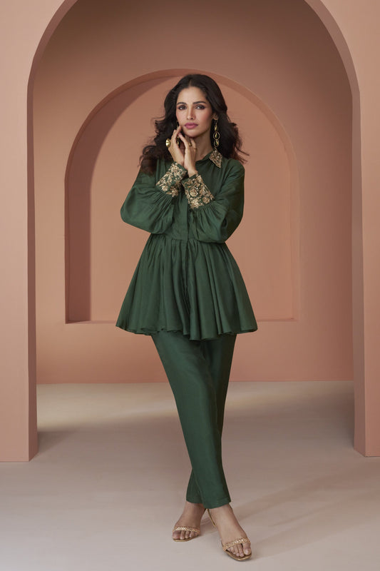 Divyanshi Green Cord Set