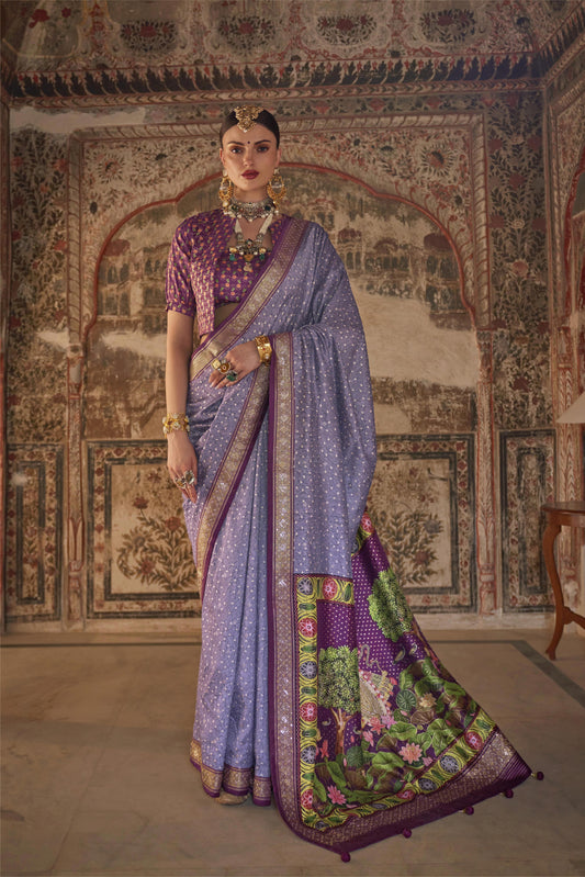 Devika Purple Silk Saree