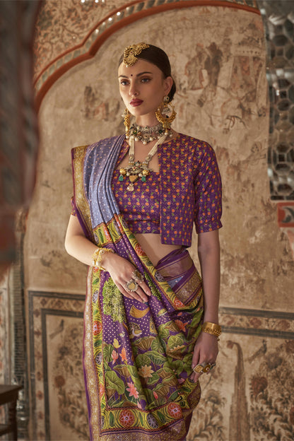 Devika Purple Silk Saree